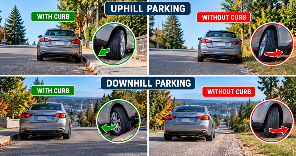 uphill parking
