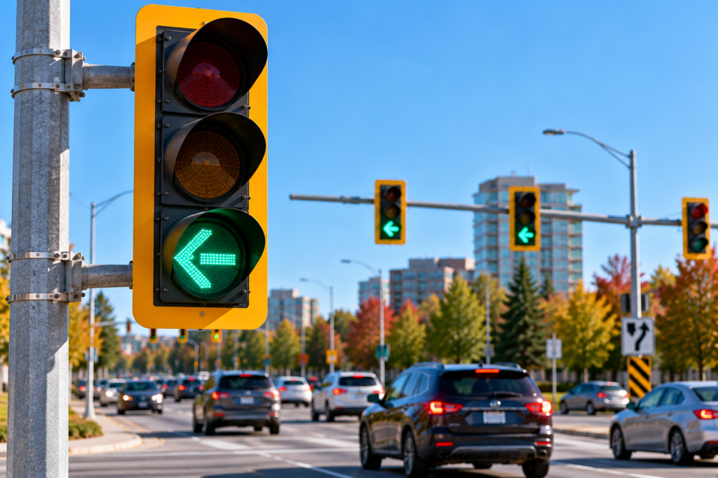 Left-turn green arrow traffic signal